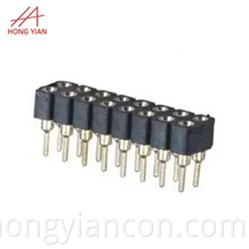 Double single row of pin connectors